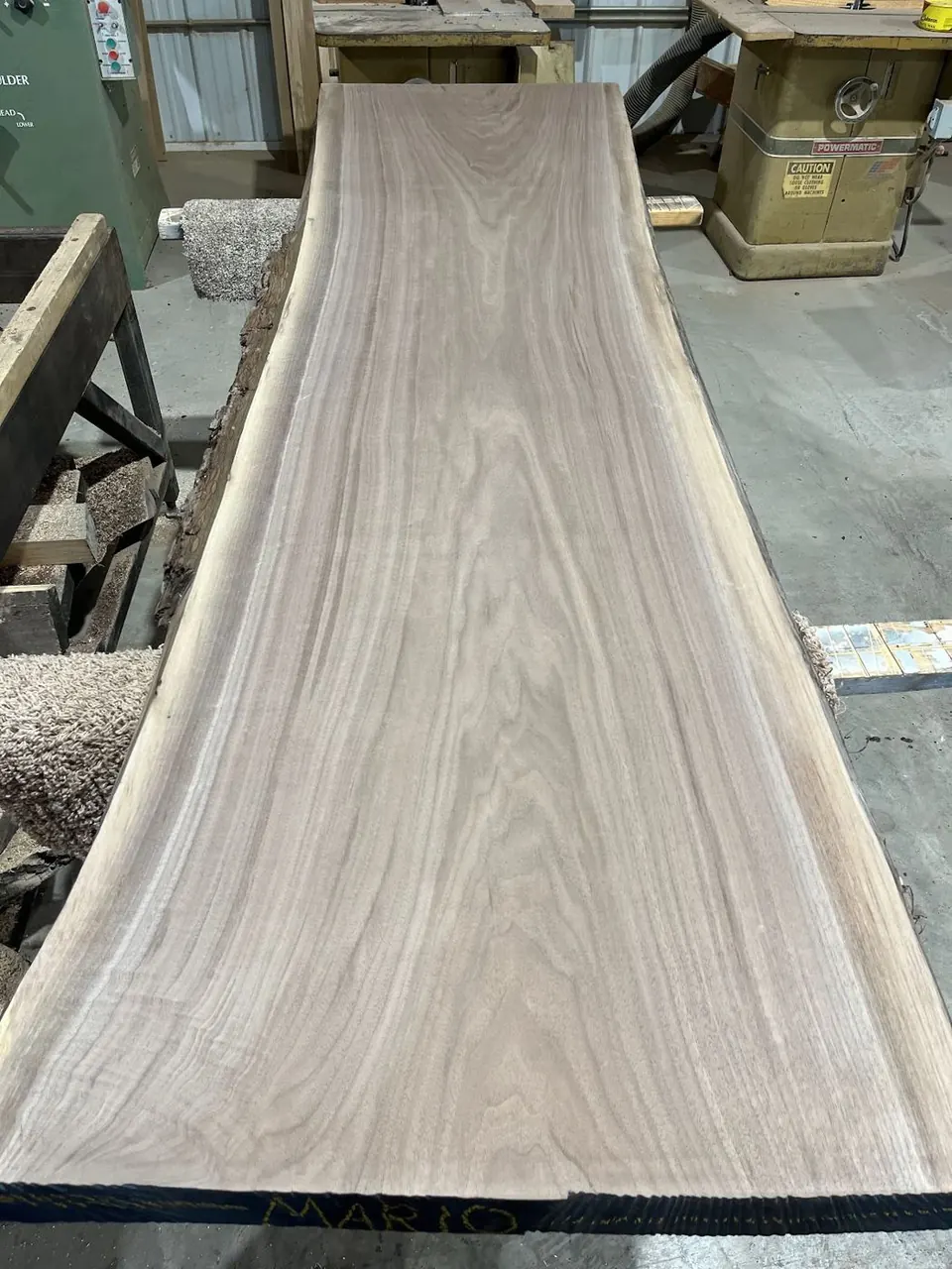 Long sanded walnut slab
